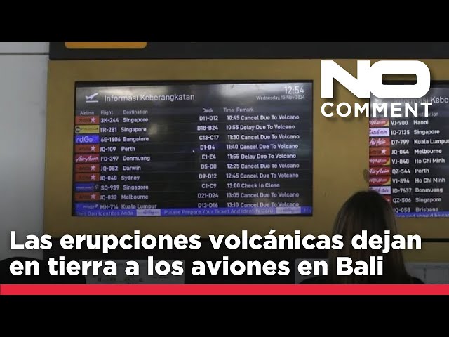 ⁣NO COMMENT: Las erupciones volcánicas dejan en tierra a los aviones en Bali