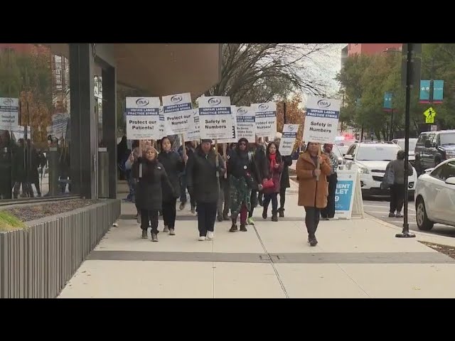 ⁣Illinois nurses strike at UI Hospital, citing safety and pay concerns