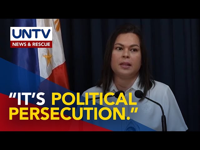 ⁣VP Sara, tinawag na ‘political persecution’ ang House Quad Comm hearing vs. FPRRD sa drug war