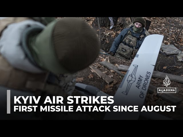 ⁣Kyiv air strikes: First Russian missile attack on capital since august