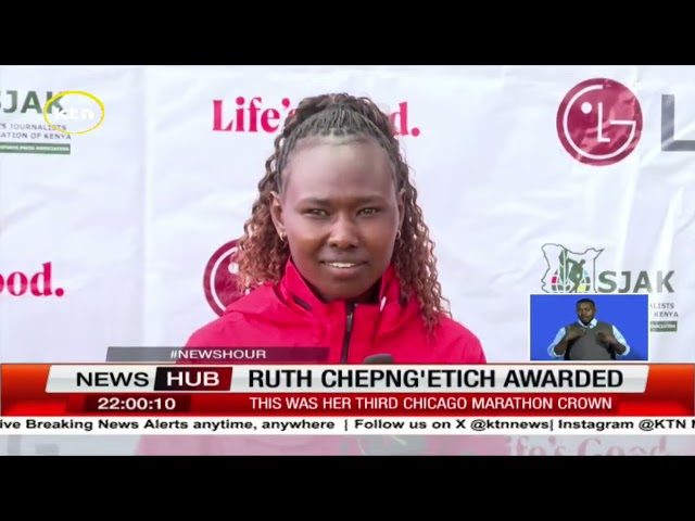 ⁣Ruth Chepng'etich awarded as the best sportsperson for the month of October by SJAK