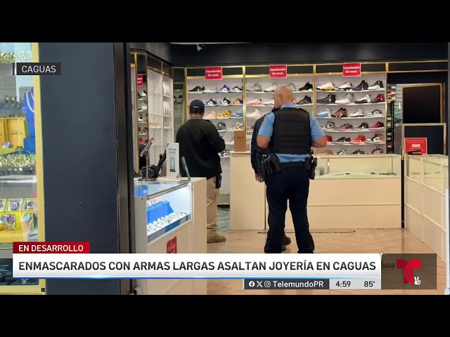 ⁣Encapuchados y armados siembren el terror en centro comercial de Caguas