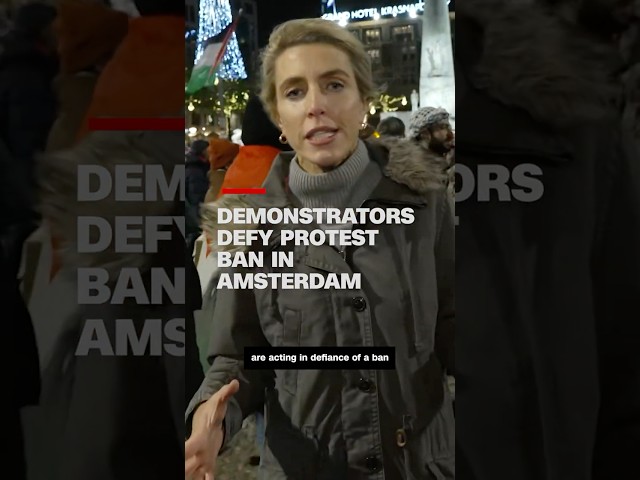 ⁣Demonstrators defy protest ban in Amsterdam