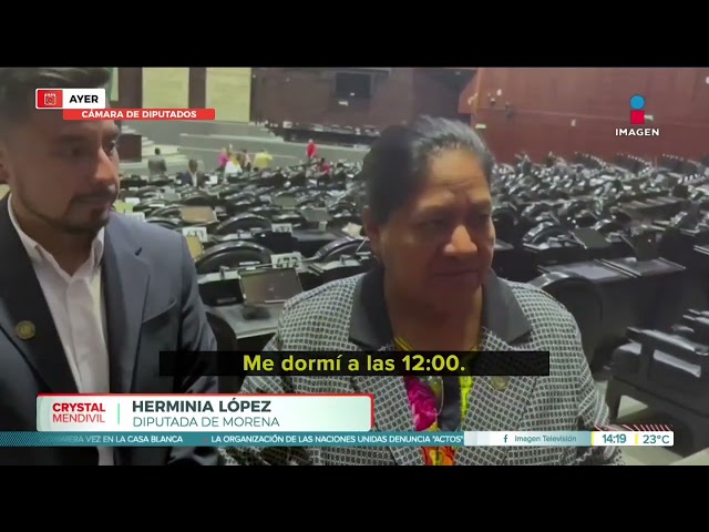 ⁣Captan dormida a la diputada de Morena Herminia López | Noticias con Crystal Mendivil