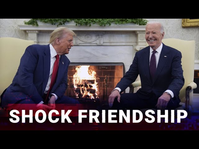 ⁣Joe Biden looks happier than ever during two-hour meeting with Donald Trump at the White House