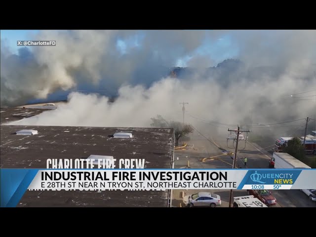 ⁣Large 2-alarm fire in northeast Charlotte under investigation