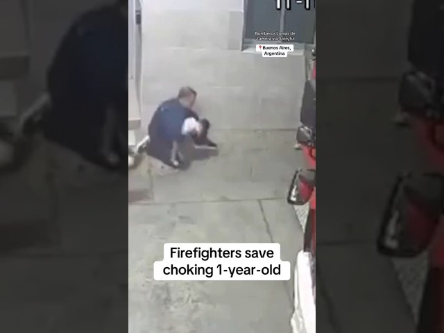 ⁣Firefighters save choking 1-year-old in Argentina #shorts