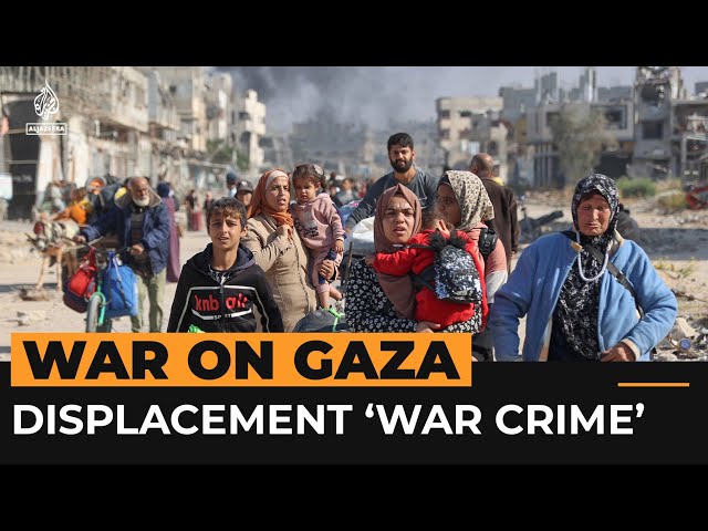 ⁣Rights group says Gaza forced displacement is war crime | Al Jazeera Newsfeed