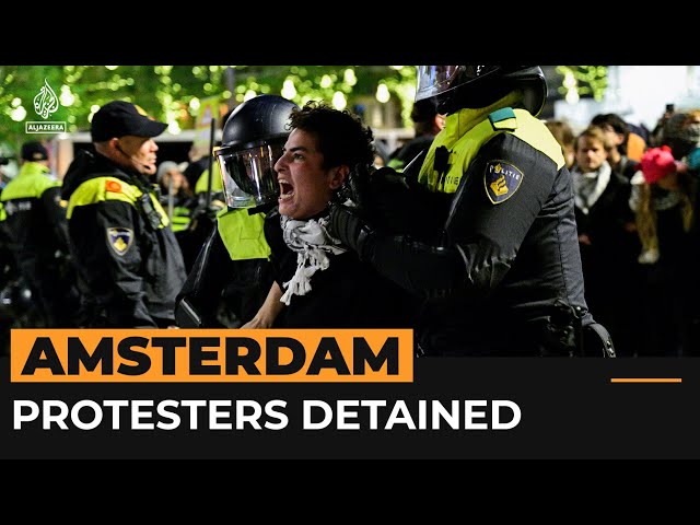 ⁣Police detain pro-Palestinian protesters defying Amsterdam ban | AJ#shorts