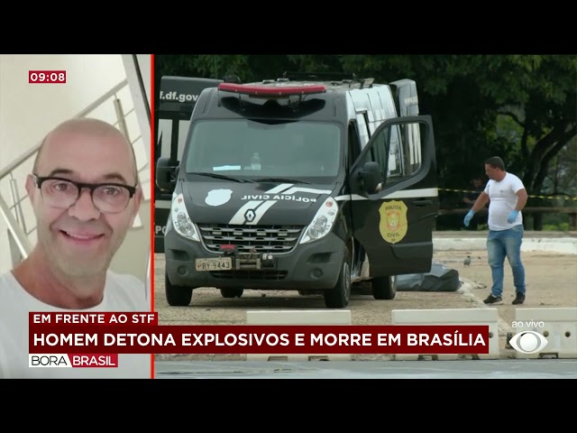 ⁣Corpo é retirado do local onde homem explodiu bombas em Brasília