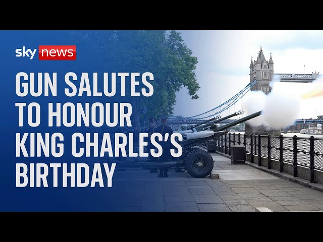 ⁣Watch live: Gun salute held in honour of the King's 76th birthday at the Tower of London