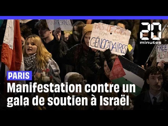 ⁣Des milliers de manifestants à Paris contre le gala controversé de soutien à Israël