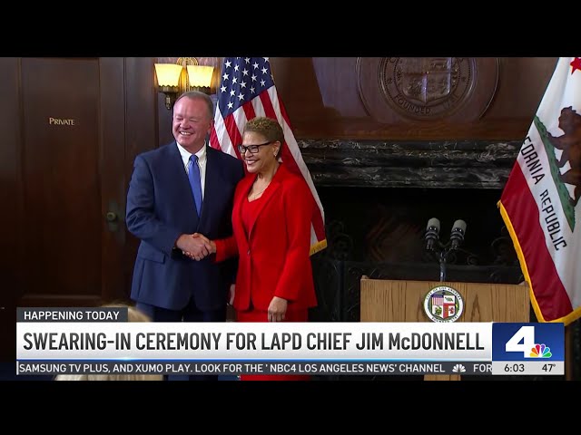 ⁣Swearing-in ceremony for LAPD Chief Jim McDonnell