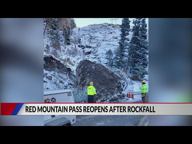 ⁣Red Mountain Pass reopens after rockfall