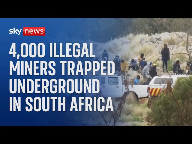 ⁣Watch: Thousands of illegal miners trapped in disused South African mine as govt refuse to help