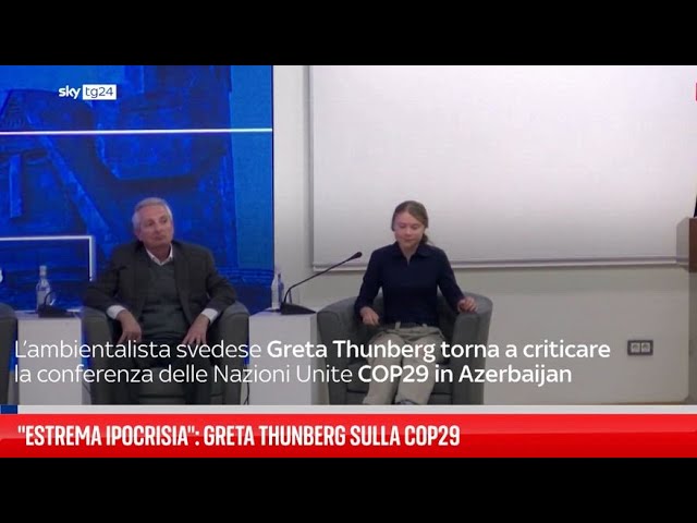 ⁣"Estrema ipocrisia": Greta Thunberg sulla COP29