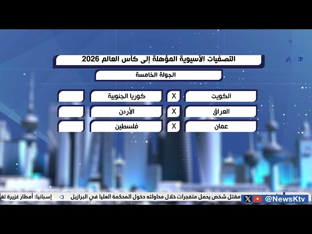 ⁣الكويت يلتقي كوريا الجنوبيا حاليا ضمن التصفيات المؤهلة لكأس العالم 2026