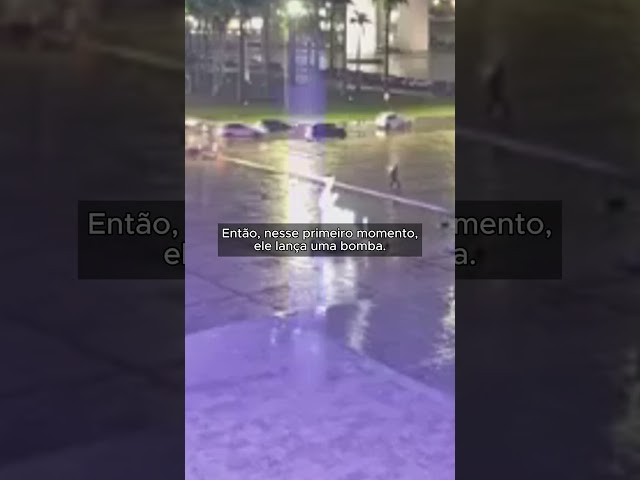 ⁣Vídeo mostra bomba lançada por ex-candidato e explosões na Praça dos Três Poderes #shorts