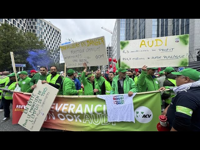 ⁣Police intervene during Audi Brussels negotiations between unions and management