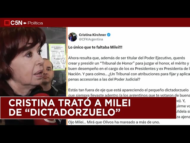 ⁣CRISTINA KIRCHNER le respondió a JAVIER MILEI por la JUBILACIÓN de PRIVILEGIO