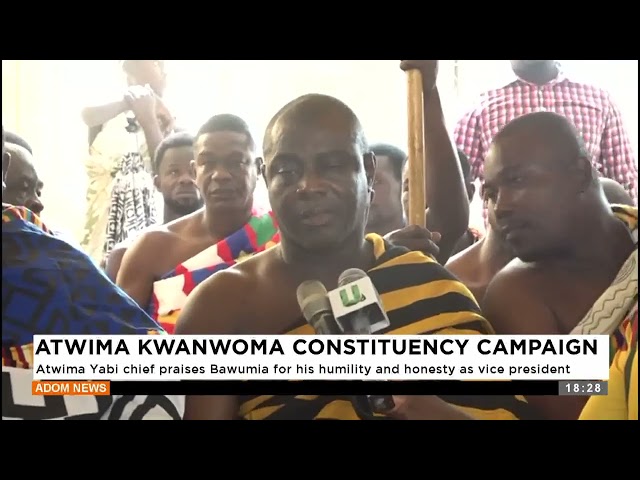 ⁣NPP Campaign: Atwima Tabi chief praises Bawumia for his humility and honesty as vice president.