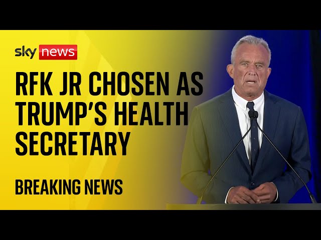 ⁣Robert F Kennedy Jr chosen as Donald Trump's health secretary