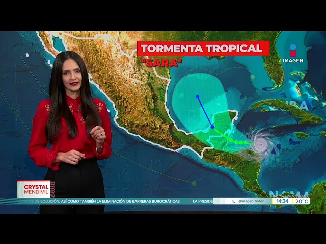 ⁣Se forma tormenta tropical "Sara" cerca de Quintana Roo | Noticias con Crystal Mendivil