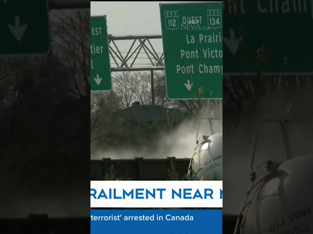 ⁣Train carrying hydrogen peroxide derails near Montreal