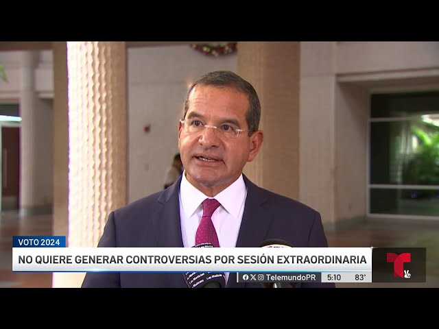 ⁣Sesión extraordinaria: Pierluisi dice que no quiere controversias