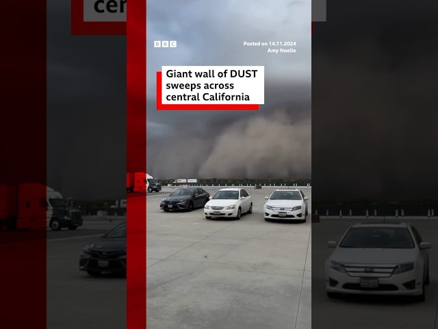 ⁣Giant dust storm sweeps across central California. #DustStorm #California #BBCNews