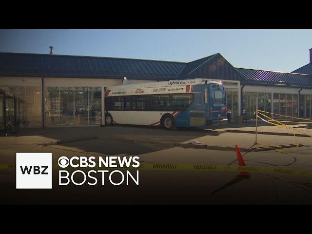 ⁣Person critically hurt after bus crashes through station in Fitchburg