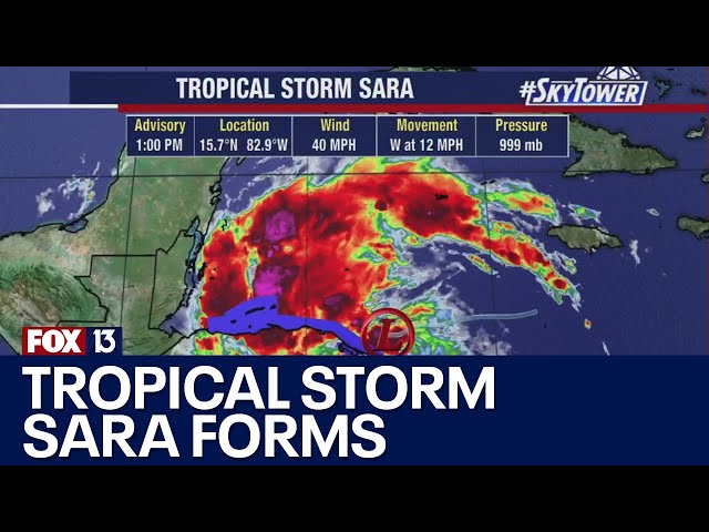 ⁣Tropical Storm Sara forms in the Caribbean