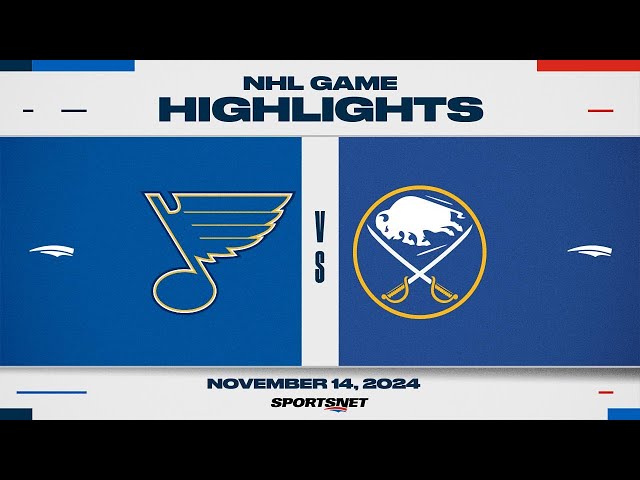 ⁣NHL Highlights | Blues vs. Sabres - November 14, 2024