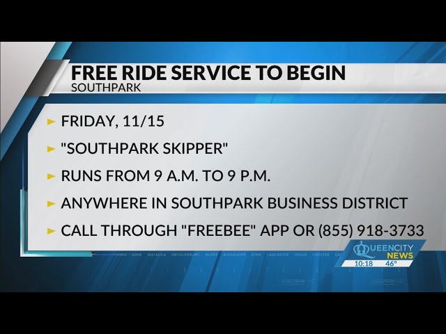 ⁣Free SouthPark rideshare service begins Friday