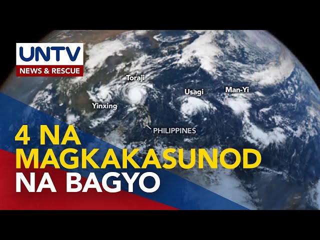 ⁣4 na magkakasunod na bagyo sa Western Pacific Ocean, nakuhanan ng NASA