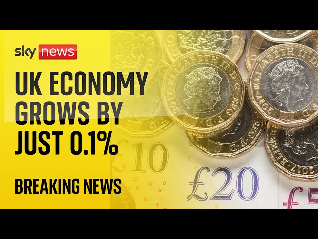 ⁣The UK economy grew by 0.1% between July and September