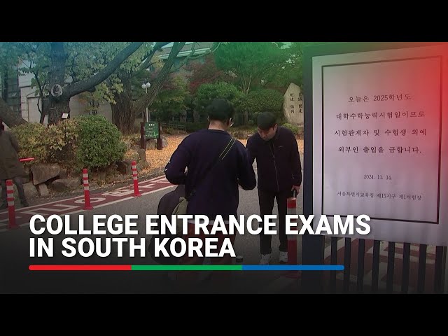 ⁣South Korean students take crucial college entrance exam