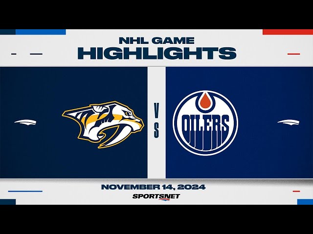 ⁣NHL Highlights | Predators vs. Oilers - November 14, 2024