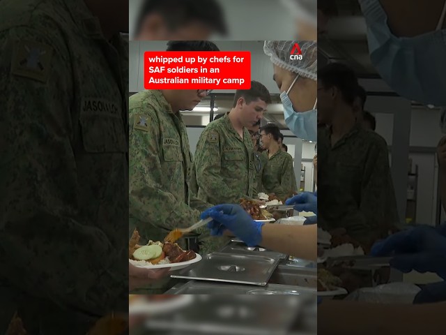 ⁣This military camp kitchen in Australia whips up a special “Wallaby nasi lemak”