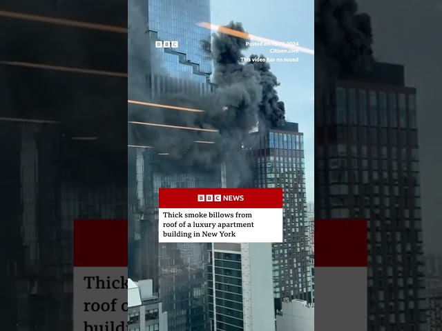 ⁣Watch the moment thick smoke billowed from a skyscraper in New York. #NewYork #US #BBCNews