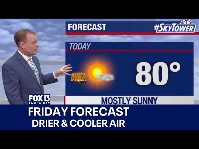 ⁣Tampa weather | Drier & cooler air moving in