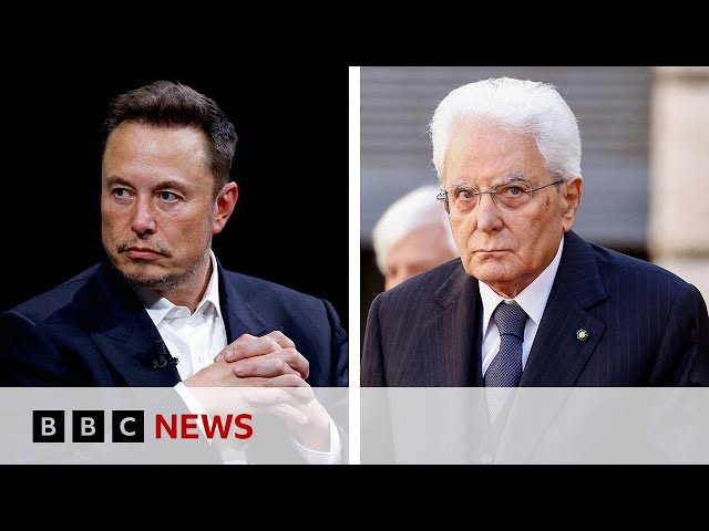 ⁣Elon Musk told ‘not to interfere’ in migrant policy by Italy’s president | BBC News