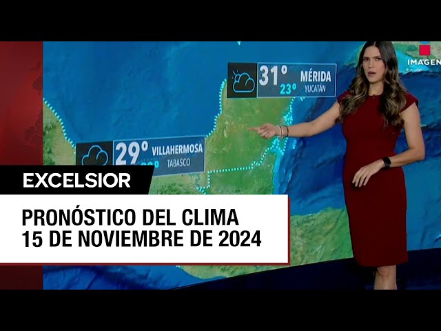 ⁣Clima para hoy 15 de noviembre de 2024