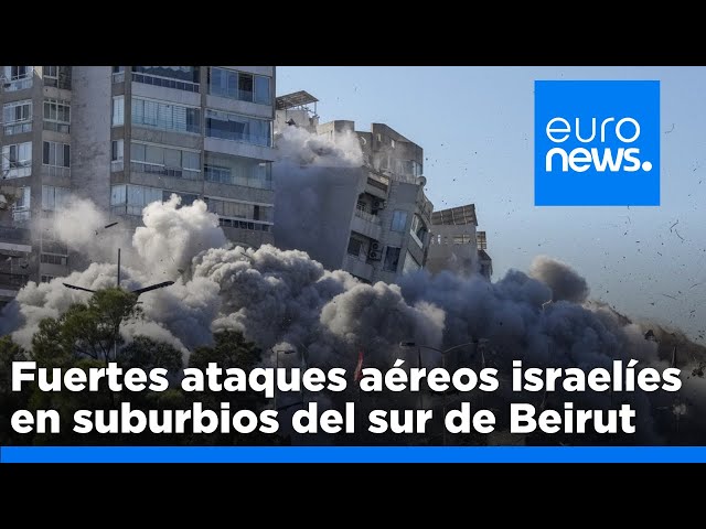 ⁣Fuertes ataques aéreos israelíes golpean suburbios del sur de Beirut