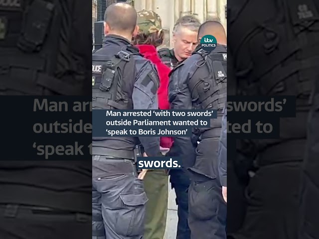 ⁣Man arrested outside Parliament 'with two swords' wanted to 'see Boris Johnson'