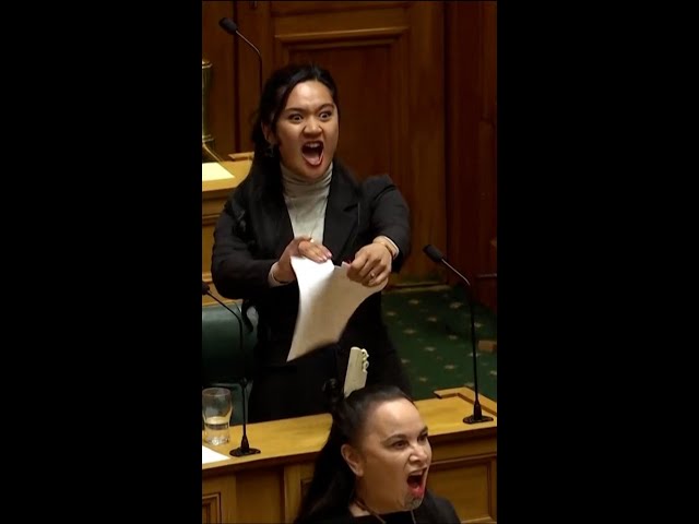 ⁣Haka performed by Māori lawmakers suspends parliament session #Shorts