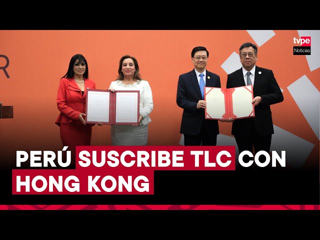 ⁣Presidenta Dina Boluarte participa en suscripción del TLC entre Perú y Hong Kong