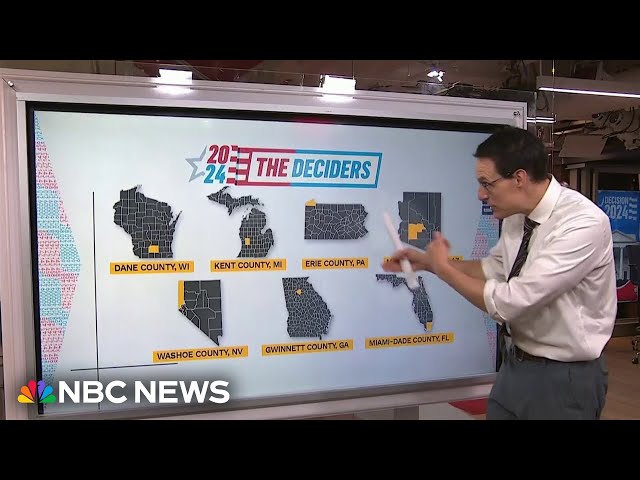 ⁣Steve Kornacki: How 7 counties showed Trump’s swing-state sweep