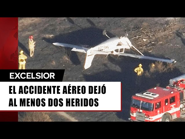 ⁣Avioneta se accidenta y queda 'de cabeza'; el piloto solo sufrió heridas leves