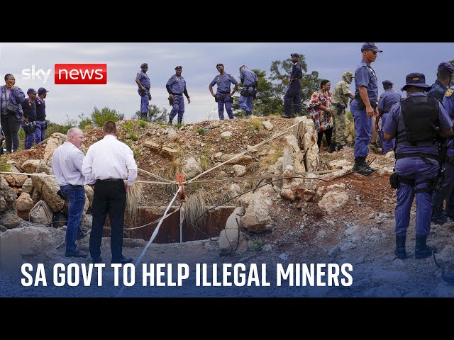 ⁣South African minister holds out olive branch to illegal miners in stand-off with police